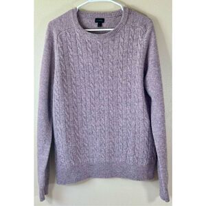 J. Crew Cable Knit Women's 100% Wool Pullover Mauve Sweater Medium